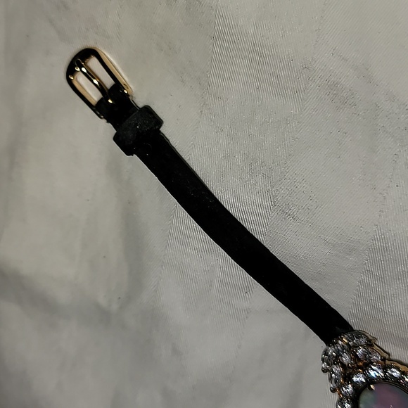 Vintage Franklin Mint Sterling Cubic Zirconia Fancy Womens Watch MOP Face‎ Black main image 6